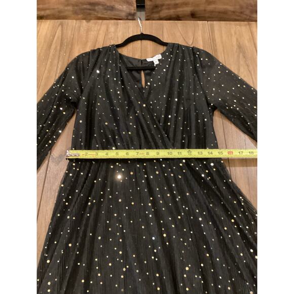 Baltic Born black Abigail sequin v neck Sparkle Gown maxi dress size XL NWT - Picture 2 of 11